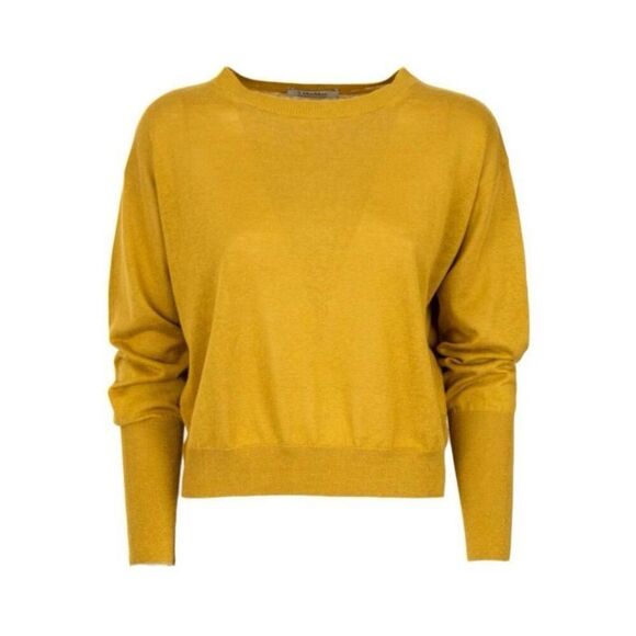 'S Max Mara Women's Yellow Long Sleeve Giuditta Pullover Sweater Size Large NWOT - Picture 1 of 7